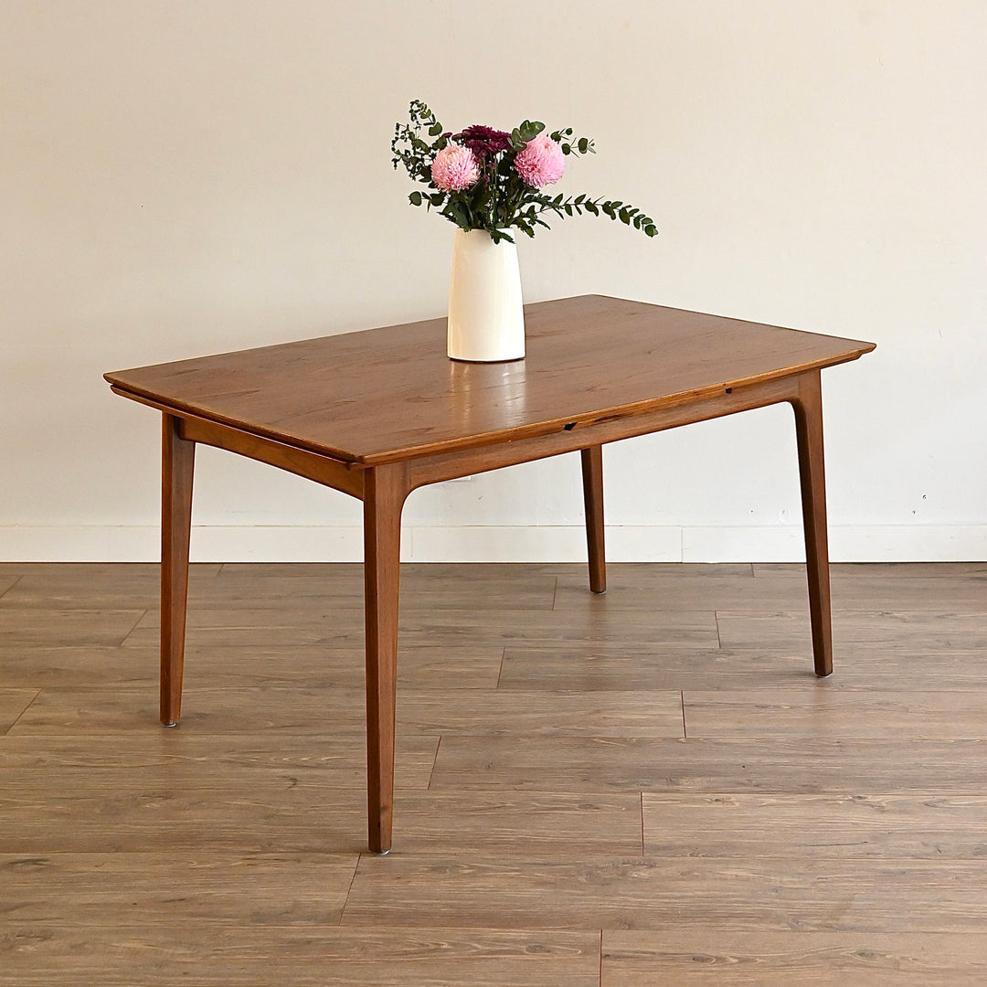 Mid Century Teak Extendable Dining Table by Noblett