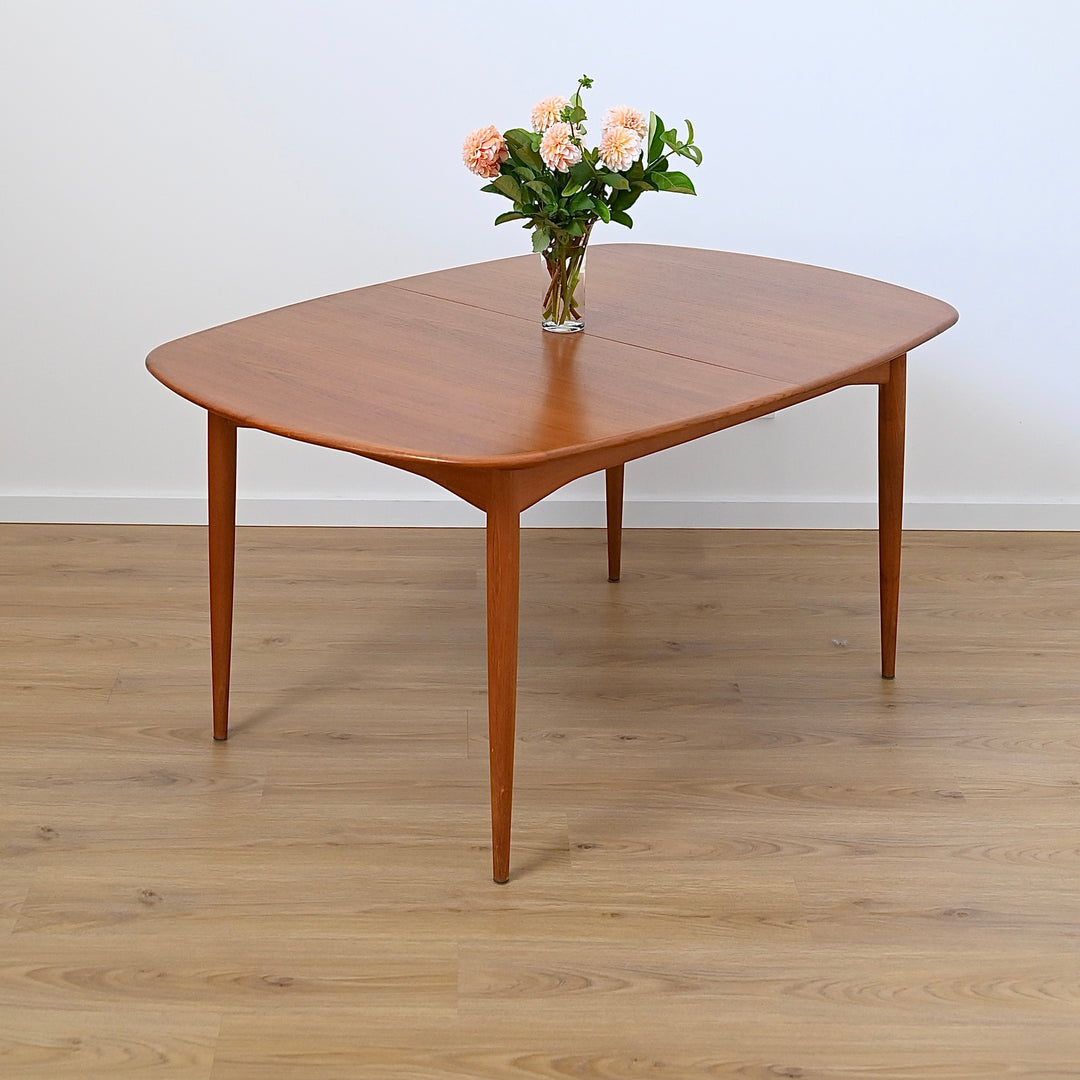Parker Mid Century Teak Extendable Dining Table D End Elliptical