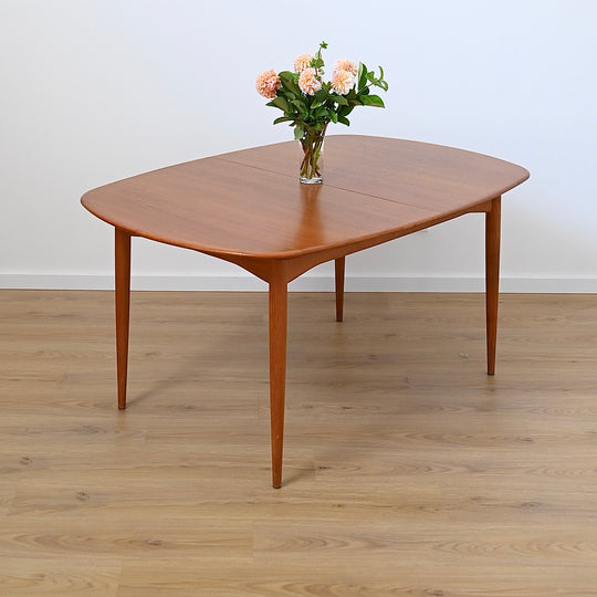Parker Mid Century Teak Extendable Dining Table D End Elliptical