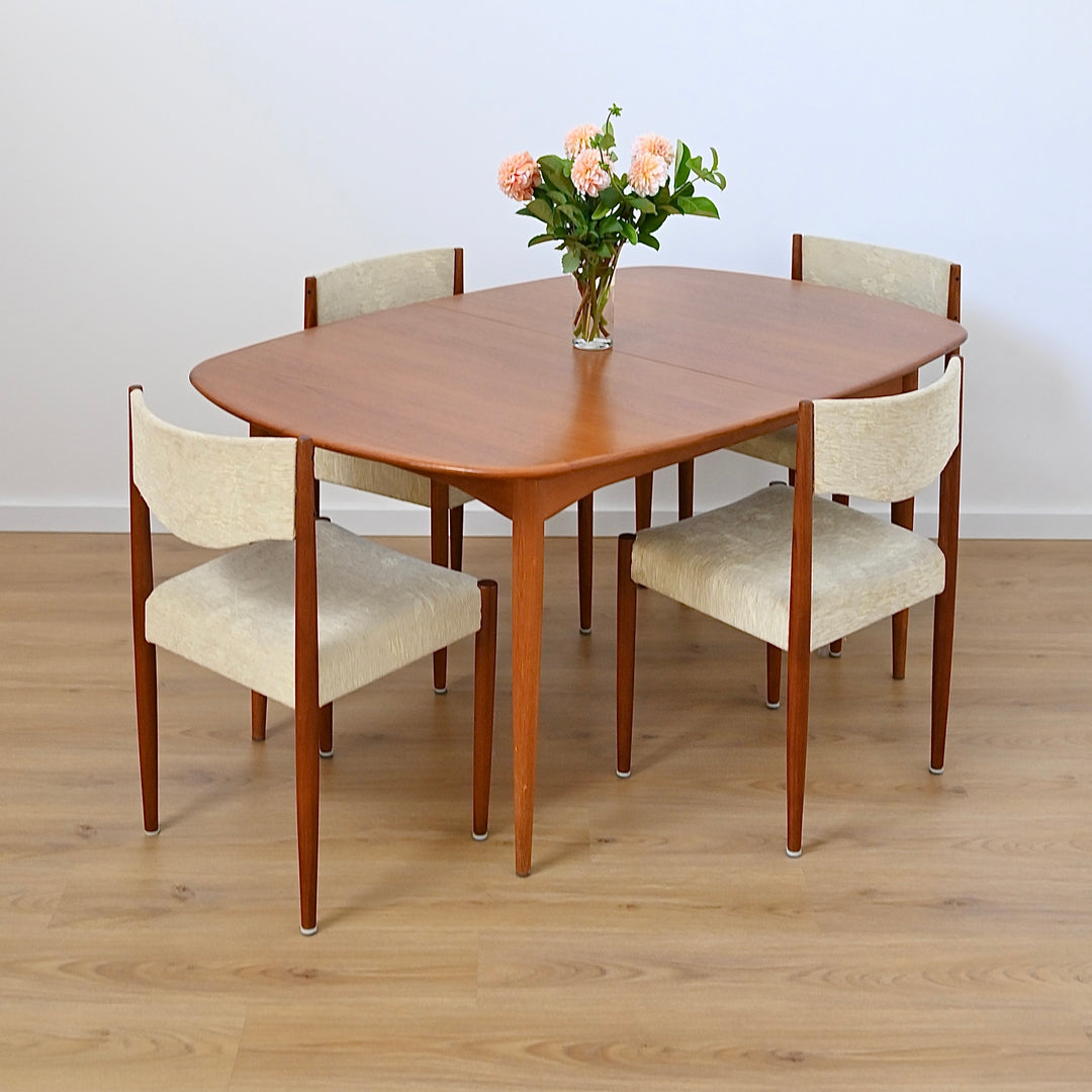 Parker Mid Century Teak Extendable Dining Table D End Elliptical