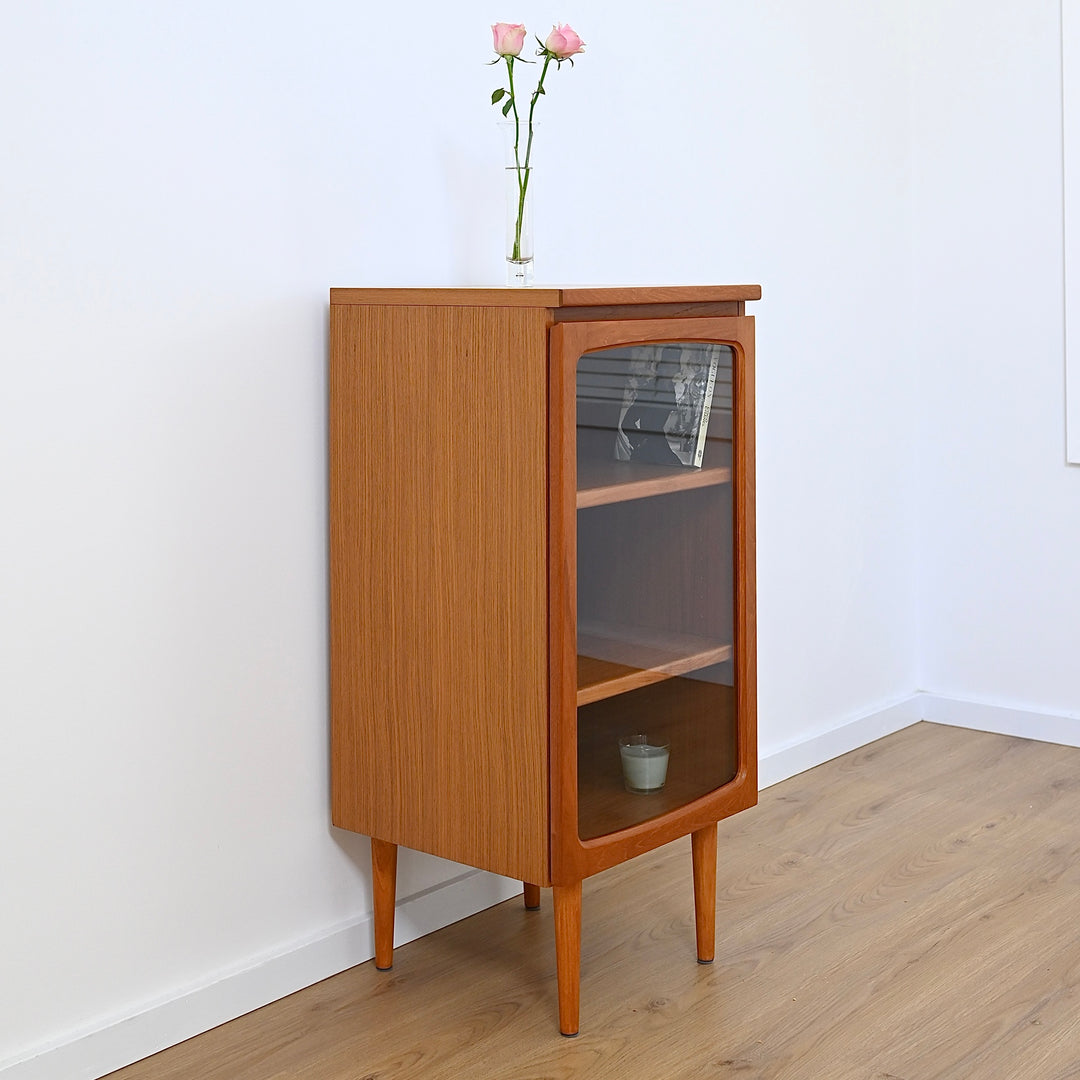 Mid Century Teak Sideboard Display China Cabinet by Noblett