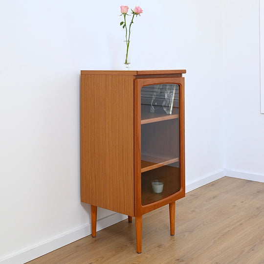 Mid Century Teak Sideboard Display China Cabinet by Noblett