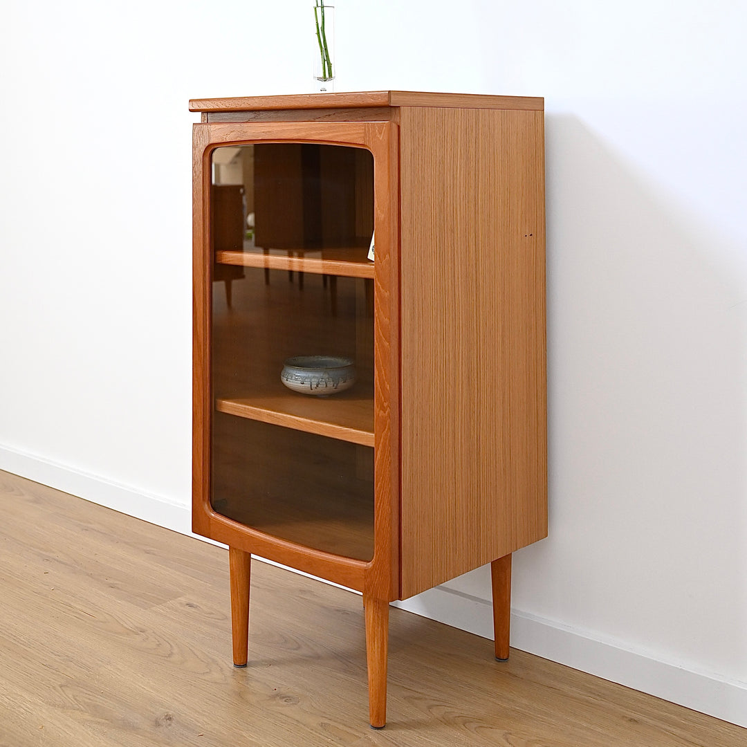 Mid Century Teak Sideboard Display China Cabinet by Noblett
