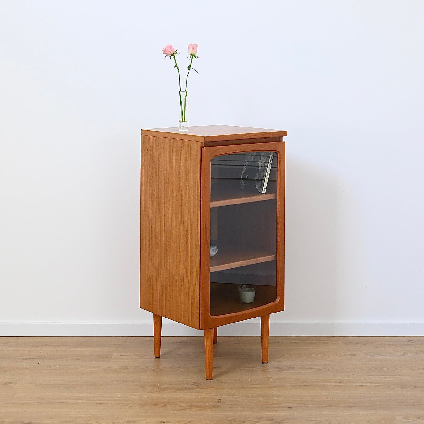 Mid Century Teak Sideboard Display China Cabinet by Noblett