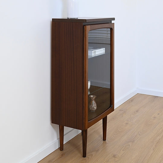 Mid Century Walnut Sideboard Display China Cabinet by Noblett
