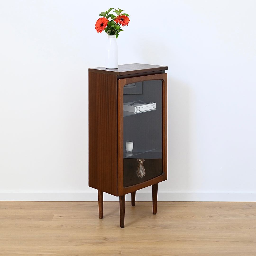 Mid Century Walnut Sideboard Display China Cabinet by Noblett