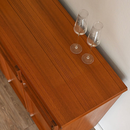 Mid Century Teak Sideboard Buffet Cabinet by Chiswell