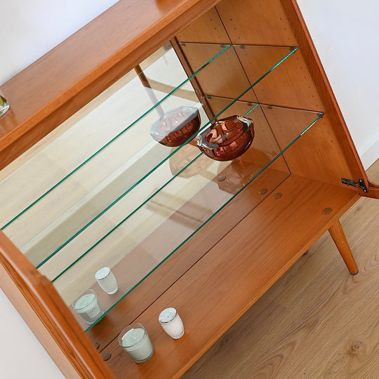 Mid Century Teak Display Cabinet by Noblett