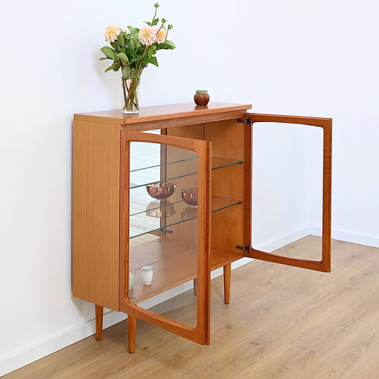 Mid Century Teak Display Cabinet by Noblett