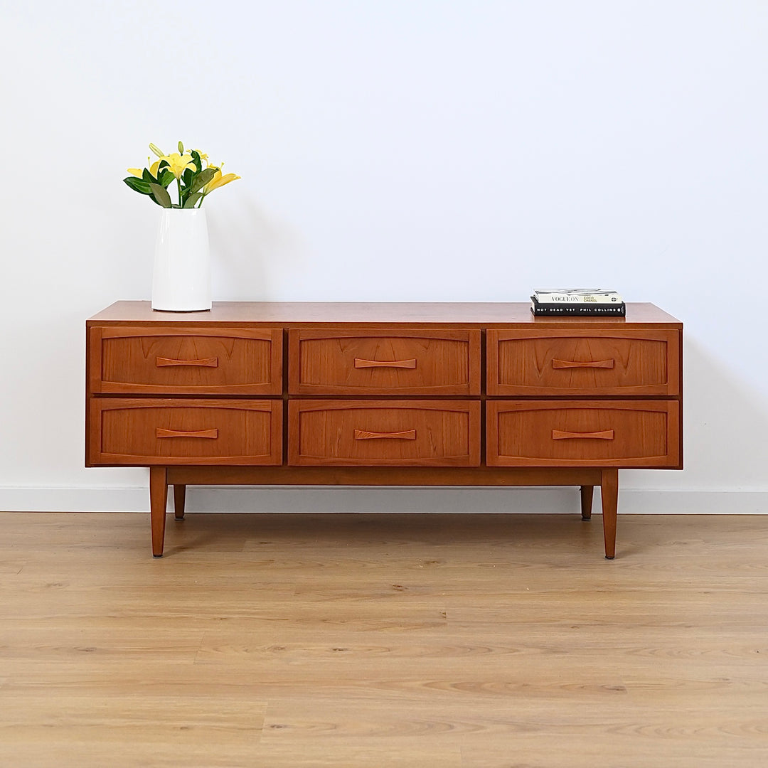 Mid Century Teak Sideboard Dresser Drawers Lowboy by Berryman
