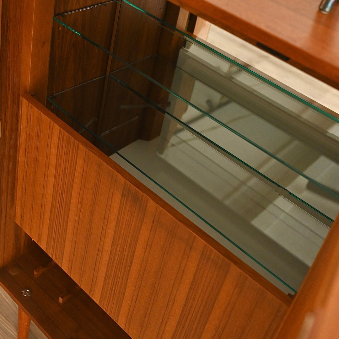 Mid Century Teak Tall Sideboard Bar Cabinet by Chiswell