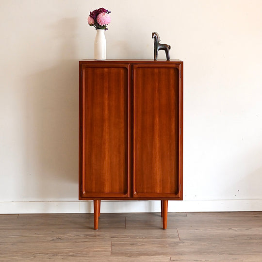 Mid Century Teak Tall Sideboard Bar Cabinet by Chiswell