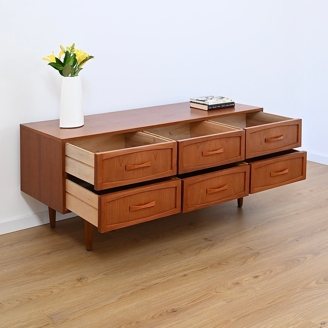 Mid Century Teak Sideboard Dresser Drawers Lowboy by Berryman