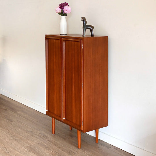 Mid Century Teak Tall Sideboard Bar Cabinet by Chiswell