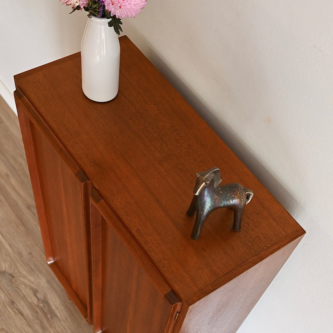 Mid Century Teak Tall Sideboard Bar Cabinet by Chiswell