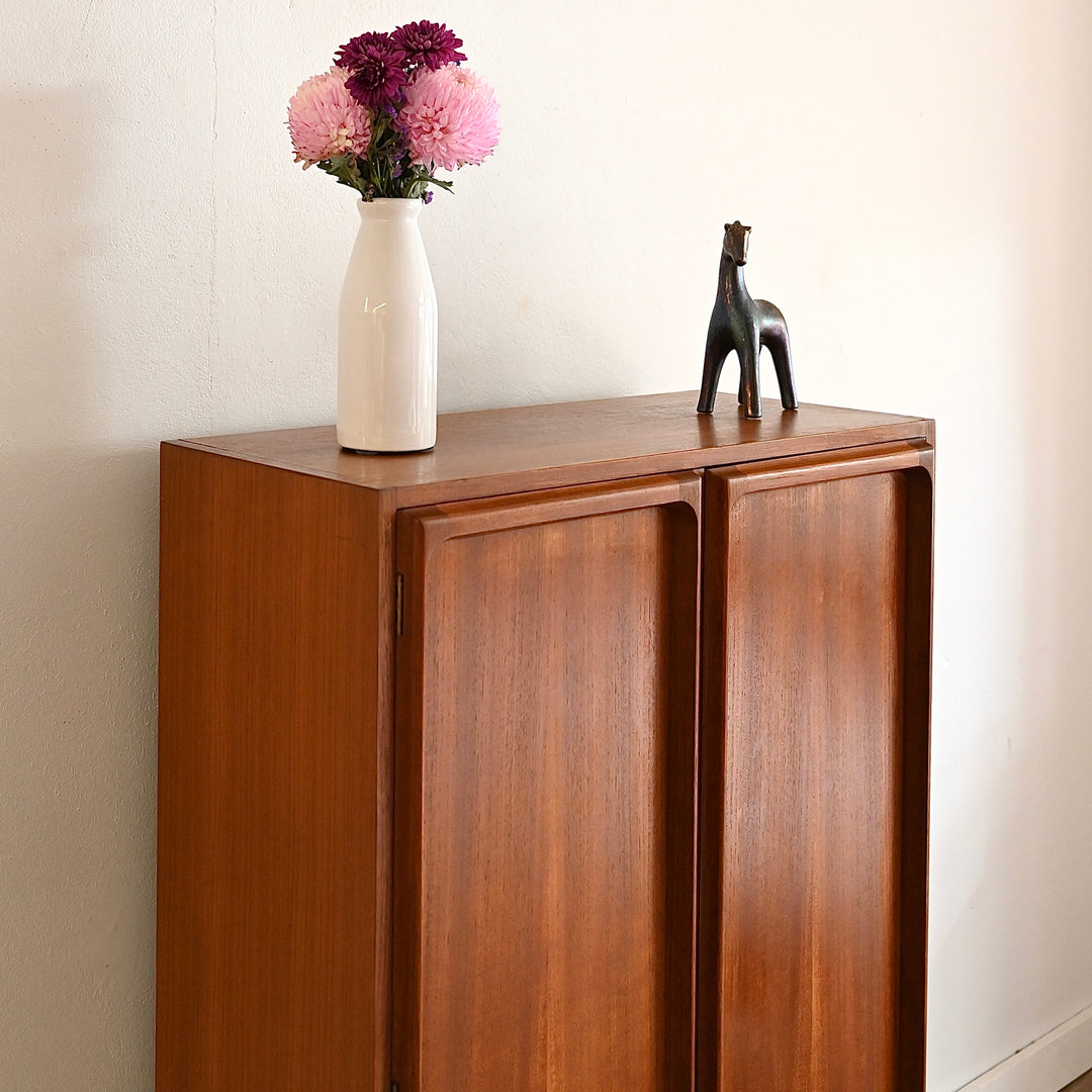 Mid Century Teak Tall Sideboard Bar Cabinet by Chiswell