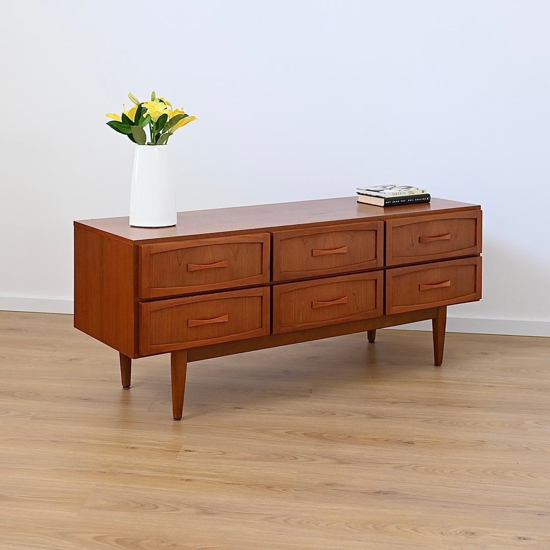 Mid Century Teak Sideboard Dresser Drawers Lowboy by Berryman