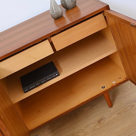 Mid Century Teak Sideboard LP Record Cabinet by Chiswell