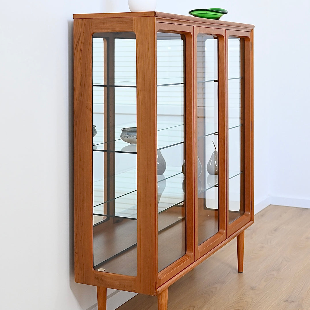 Mid Century Teak Sideboard Display China Cabinet by Chiswell