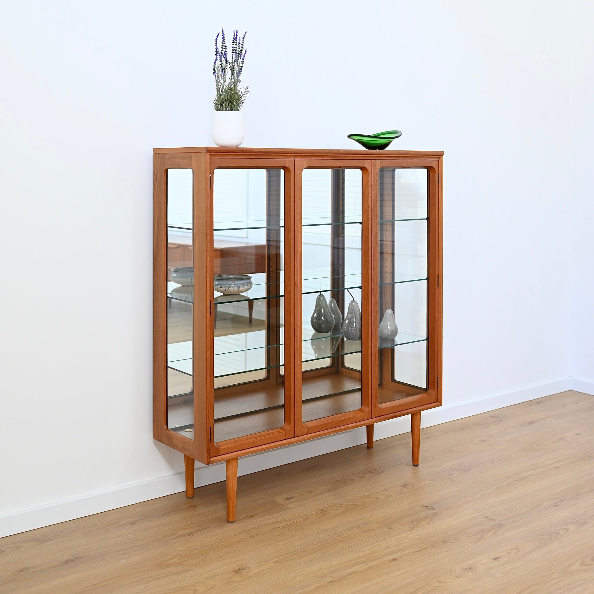 Mid Century Teak Sideboard Display China Cabinet by Chiswell