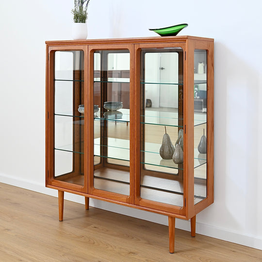 Mid Century Teak Sideboard Display China Cabinet by Chiswell