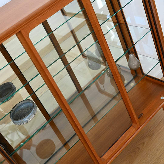 Mid Century Teak Sideboard Display China Cabinet by Chiswell
