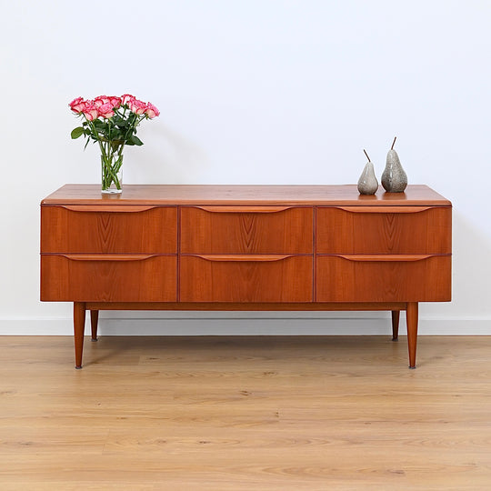 Mid Century Teak Sideboard Dresser Drawers Lowboy by Berryman