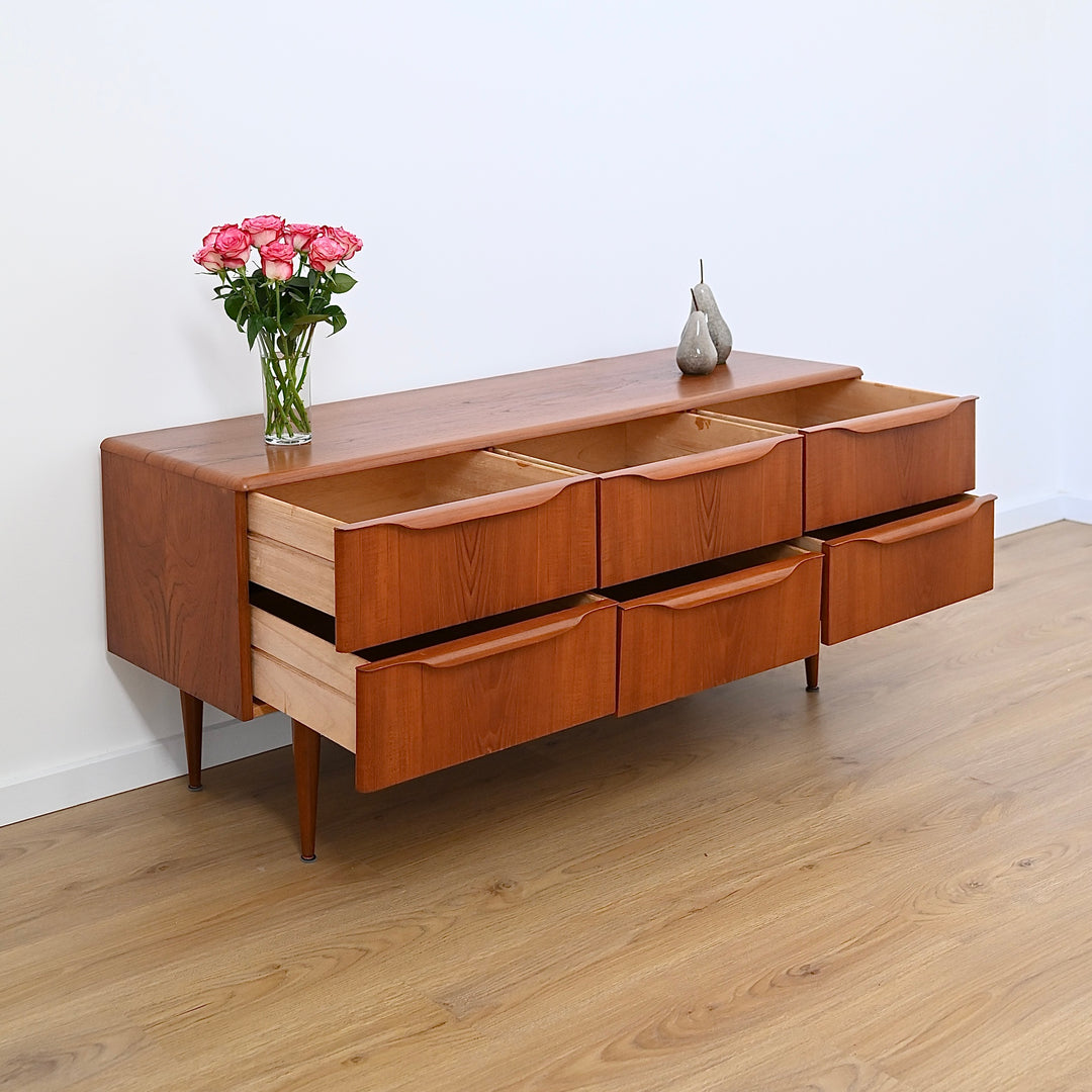 Mid Century Teak Sideboard Dresser Drawers Lowboy by Berryman