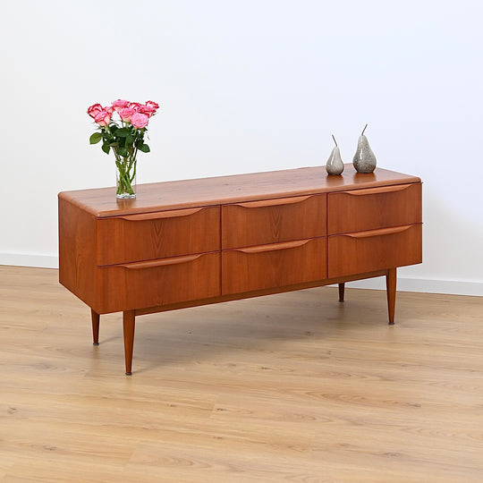 Mid Century Teak Sideboard Dresser Drawers Lowboy by Berryman