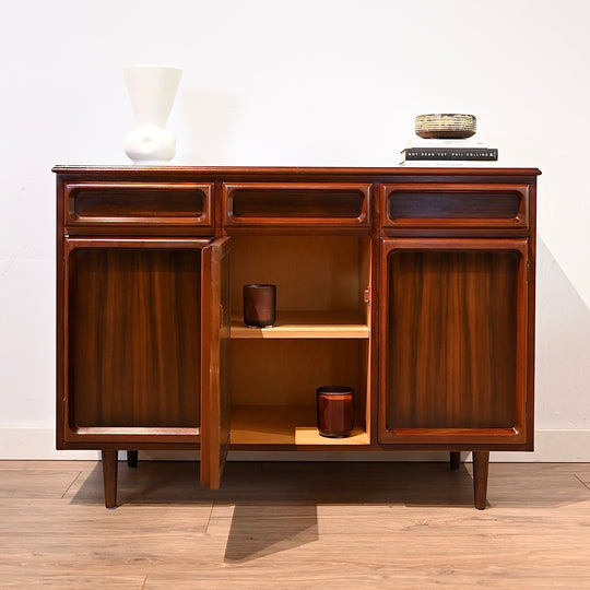 Mid Century Walnut Sideboard Buffet by Chiswell