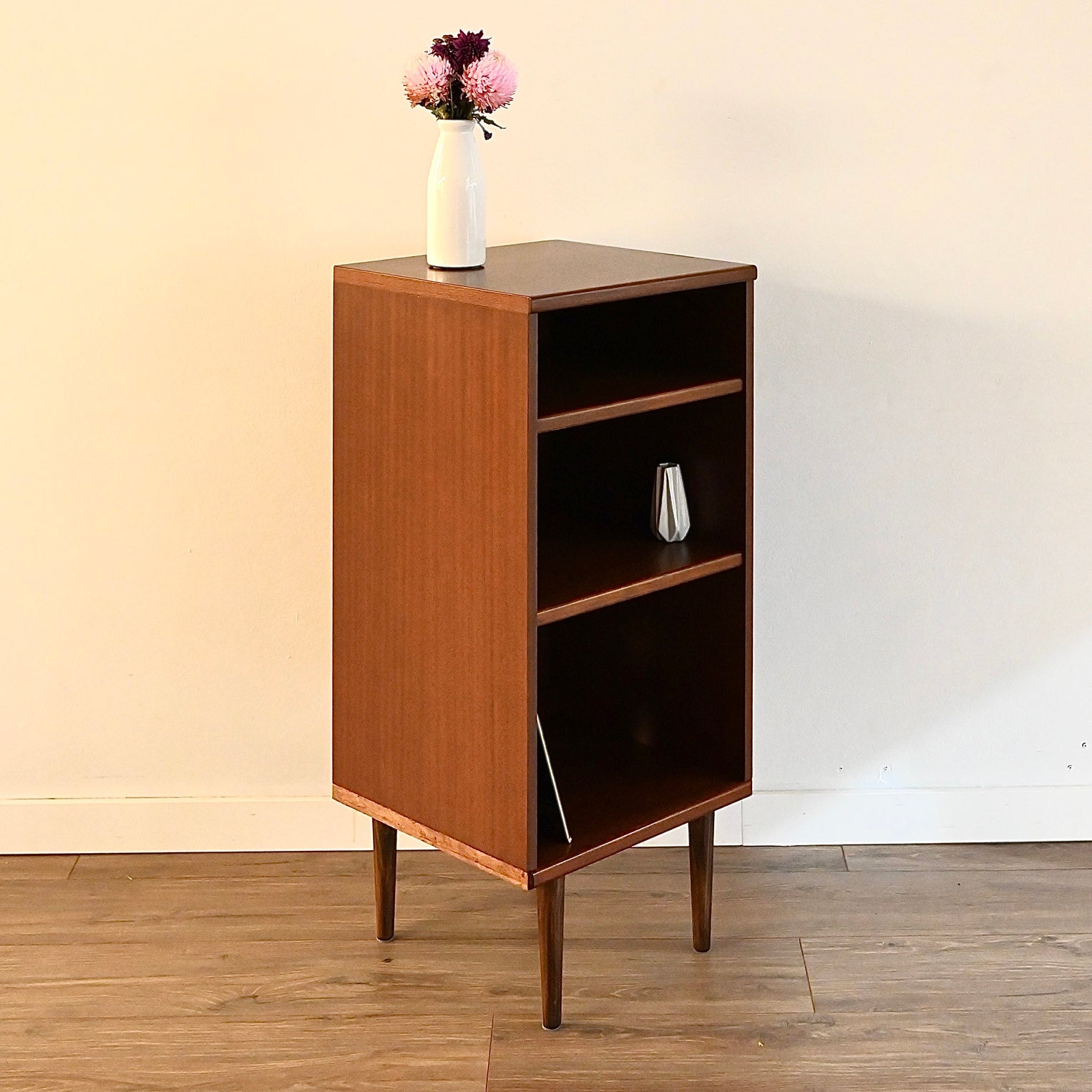 Mid Century Walnut Bookcase Bookshelf by Noblett