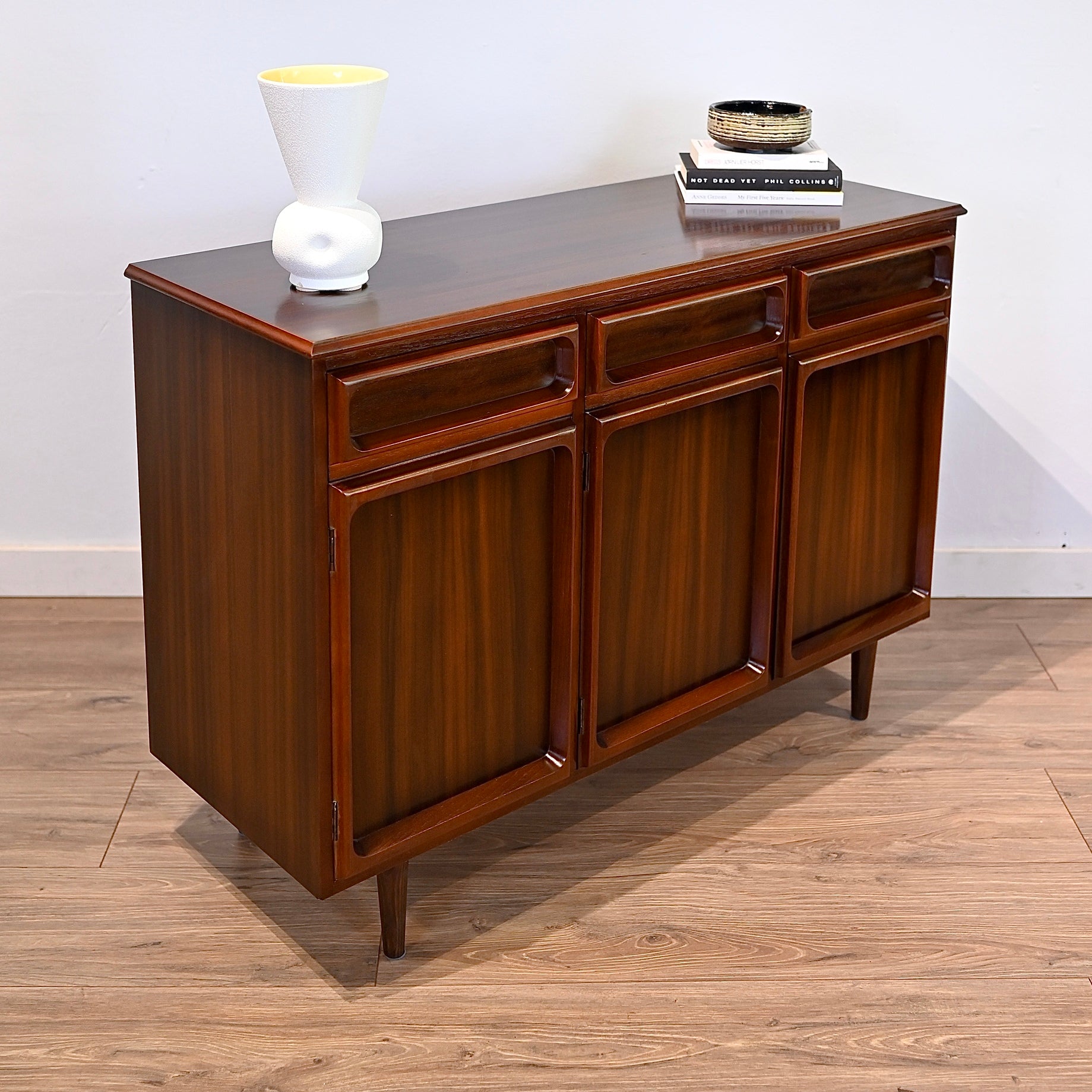 Mid Century Walnut Sideboard Buffet by Chiswell