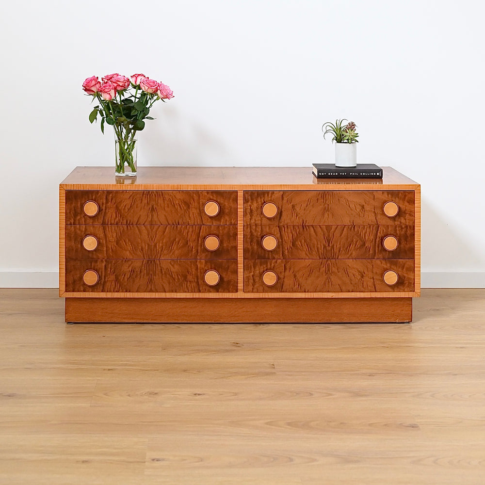 Mid Century Maple Sideboard Dresser Drawers Low Boy