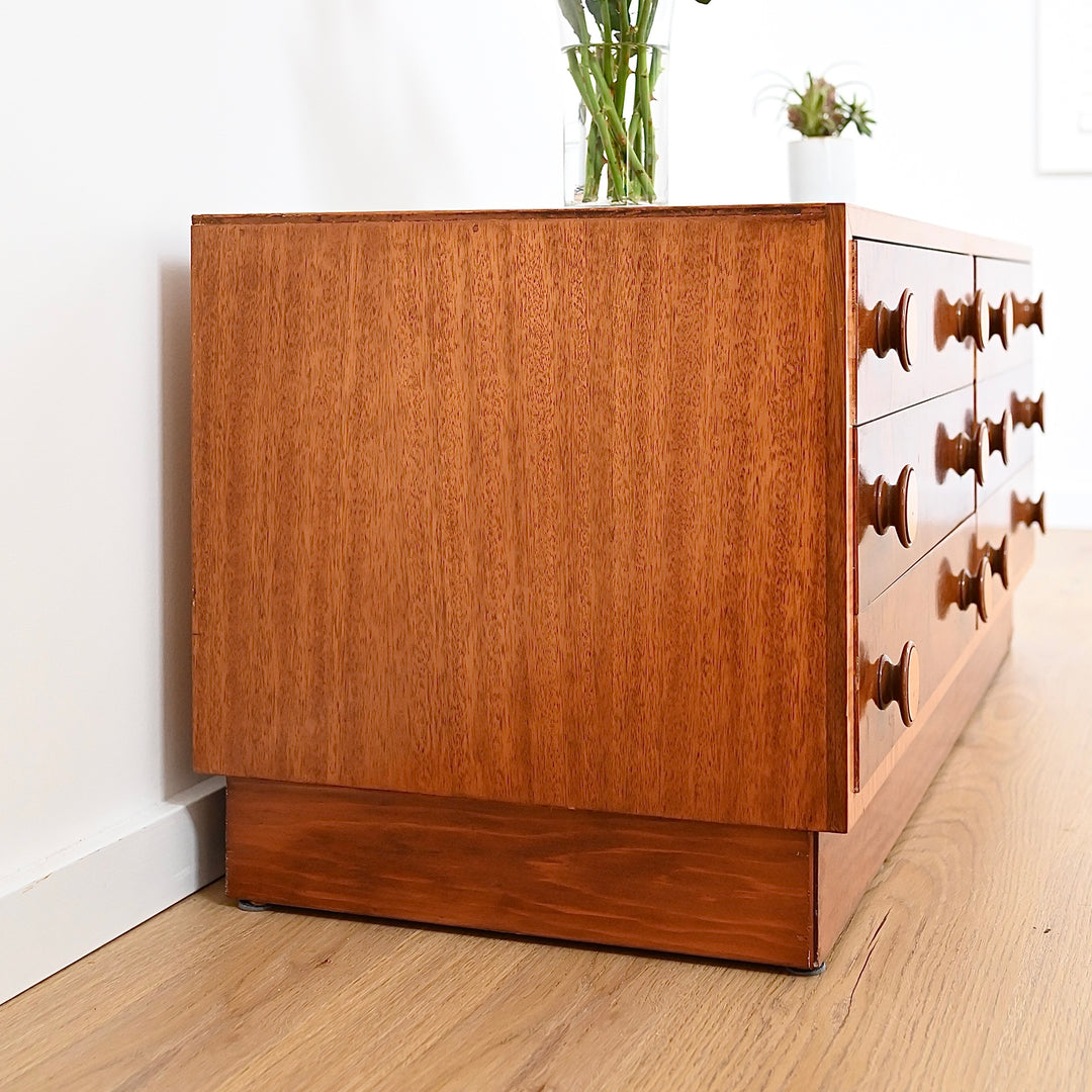 Mid Century Maple Sideboard Dresser Drawers Low Boy