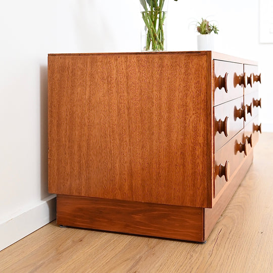 Mid Century Maple Sideboard Dresser Drawers Low Boy