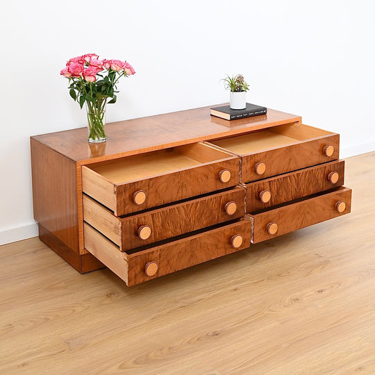 Mid Century Maple Sideboard Dresser Drawers Low Boy