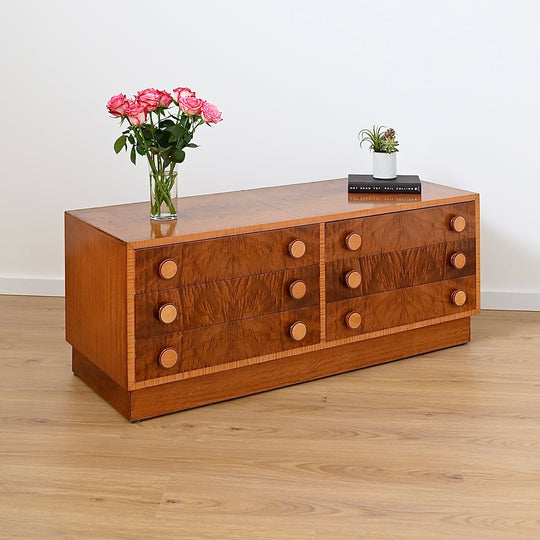Mid Century Maple Sideboard Dresser Drawers Low Boy