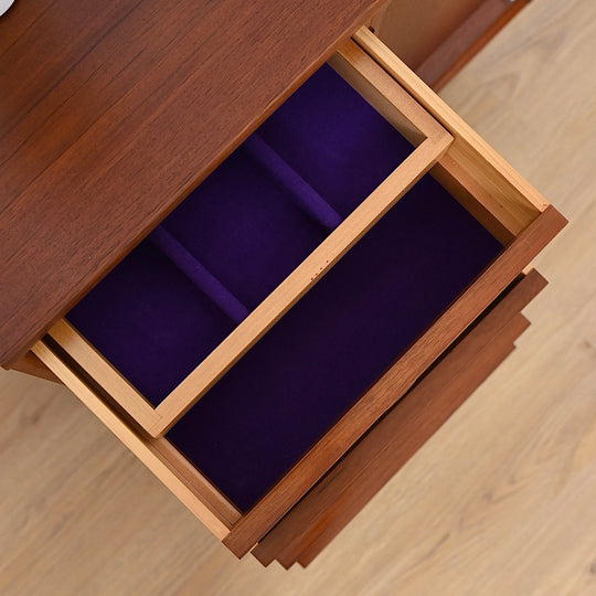 Mid Century Walnut Sideboard LP Record Cabinet with Drawers by Chiswell