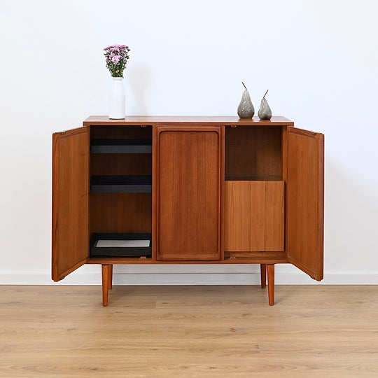 Mid Century Teak Sideboard Credenza Bar Cabinet by Chiswell