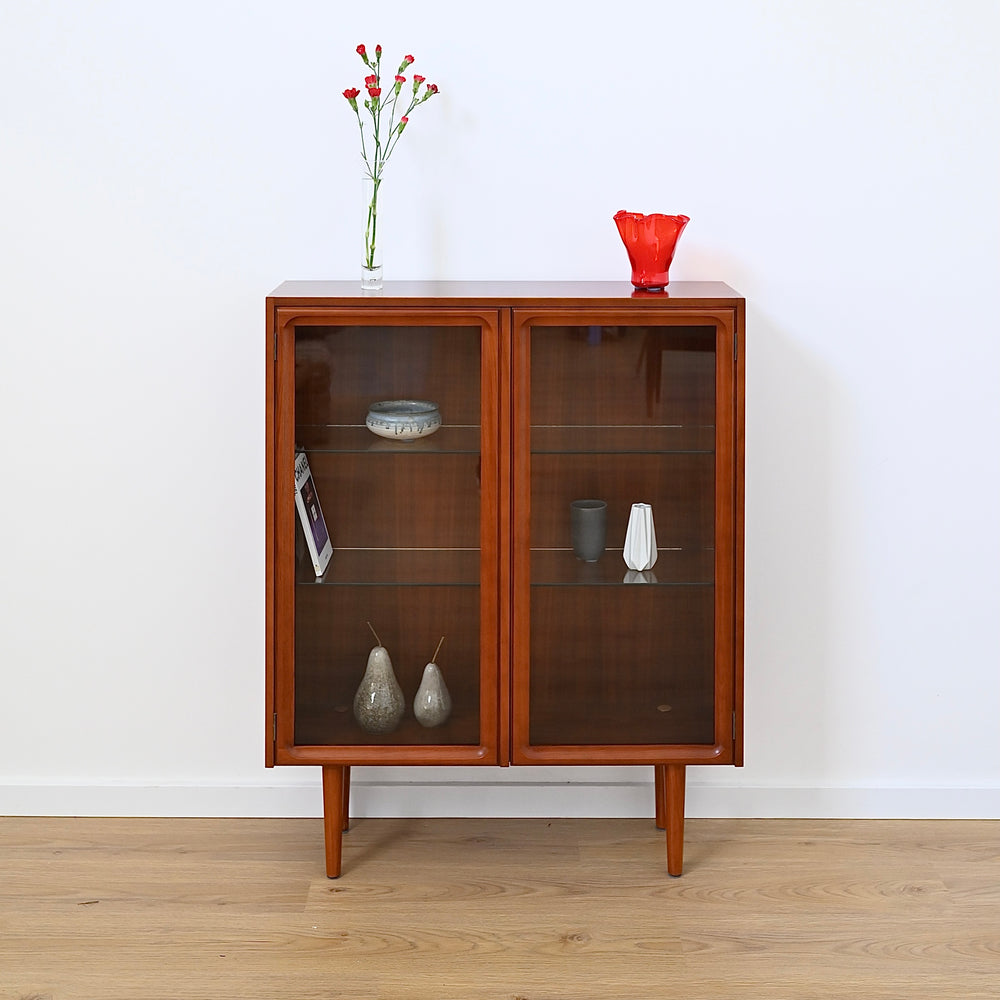 Parker Mid Century Walnut Sideboard Bookshelf Display Cabinet