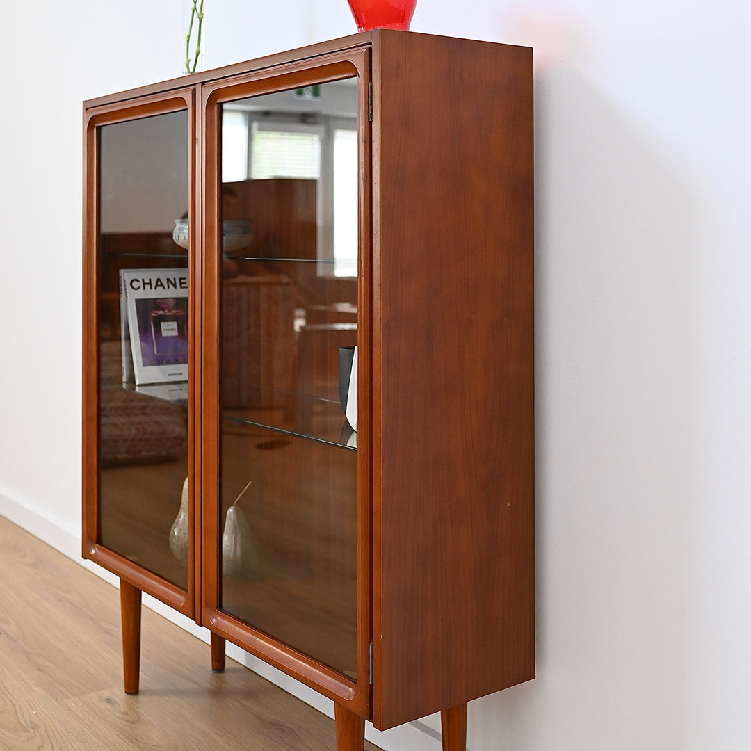 Parker Mid Century Walnut Sideboard Bookshelf Display Cabinet