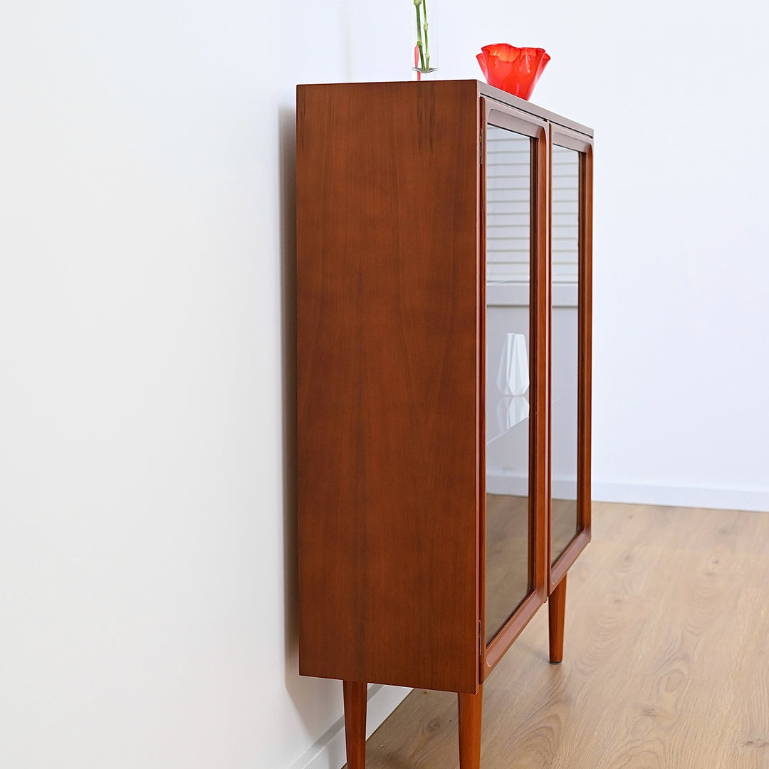 Parker Mid Century Walnut Sideboard Bookshelf Display Cabinet