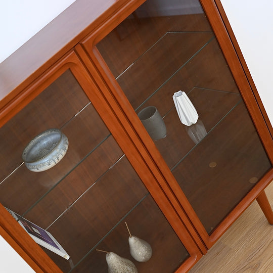 Parker Mid Century Walnut Sideboard Bookshelf Display Cabinet