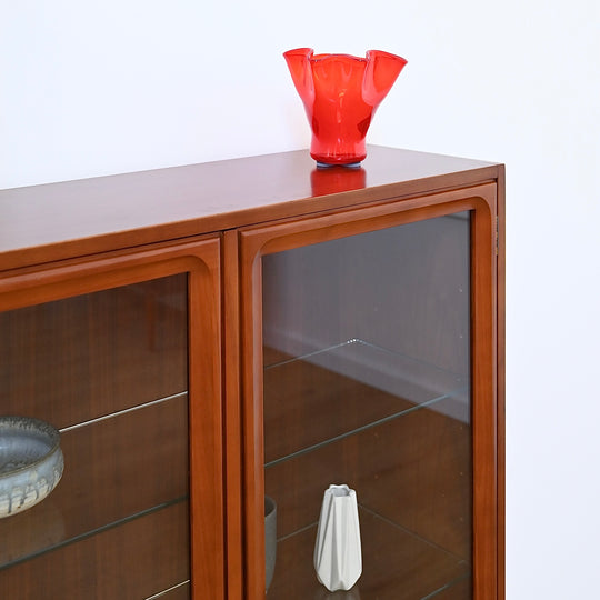 Parker Mid Century Walnut Sideboard Bookshelf Display Cabinet
