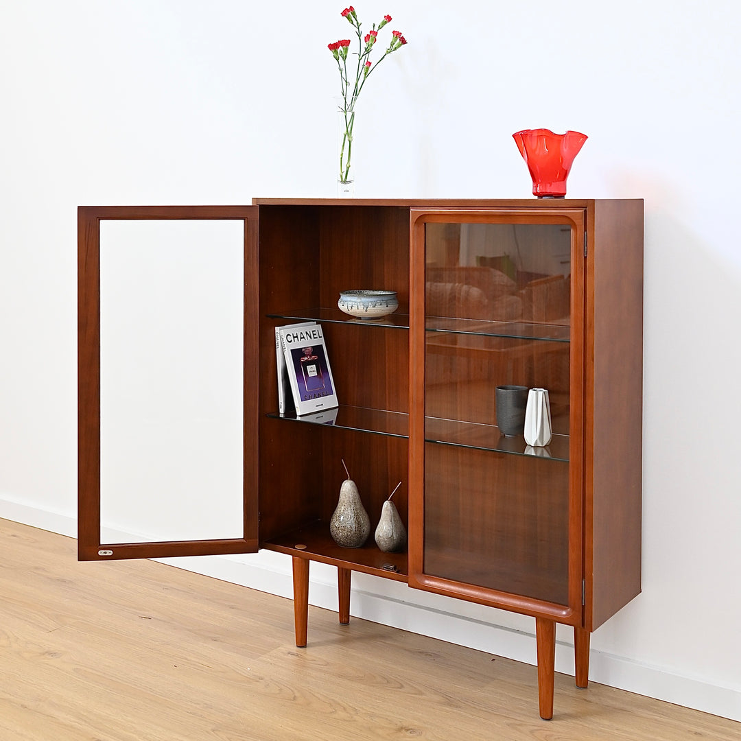 Parker Mid Century Walnut Sideboard Bookshelf Display Cabinet