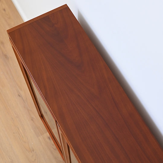 Parker Mid Century Walnut Sideboard Bookshelf Display Cabinet