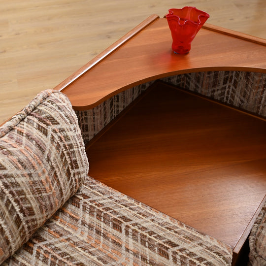 Mid Century Teak and Fabric Modular 'Checkers' Playpen Sofa