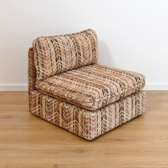 Mid Century Teak and Fabric Modular 'Checkers' Playpen Sofa