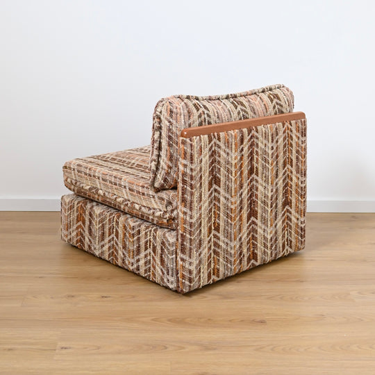 Mid Century Teak and Fabric Modular 'Checkers' Playpen Sofa