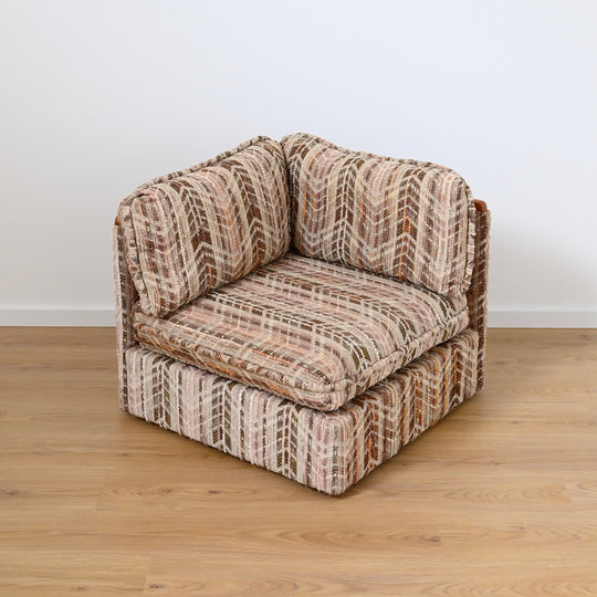 Mid Century Teak and Fabric Modular 'Checkers' Playpen Sofa